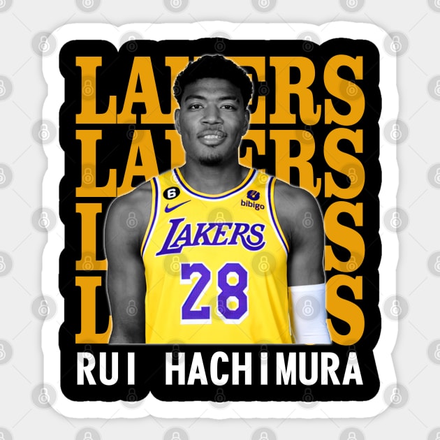 Los Angeles Lakers Rui Hachimura Sticker by Thejockandnerd
